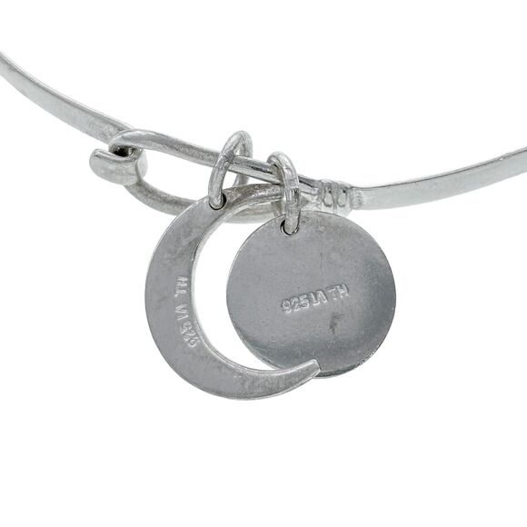Vintage Sterling Silver 925 "I Love You to the Moon & Back" Charm Bangle 7" - Picture 3 of 6